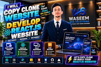 do copy clone website and develop reactjs website