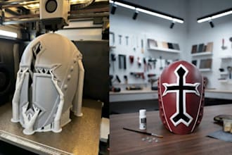 3d print and paint custom cosplay mask, helmet, amor and ship worldwide