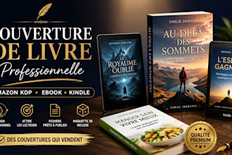 creer une couverture de livre professionnelle pour amazon KDP, amazon kindle