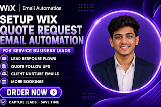 setup wix quote request email automation  for service business leads