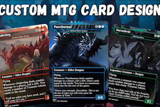 design custom mtg card, magic the gathering token, tcg card art, commander card