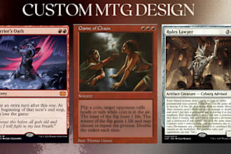 design custom mtg card, magic the gathering token, tcg card art, commander card
