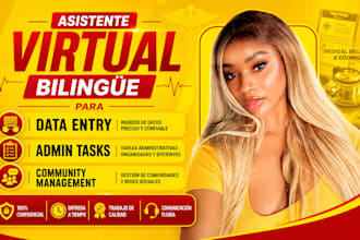 asistente virtual bilingüe para data entry admin tasks community management
