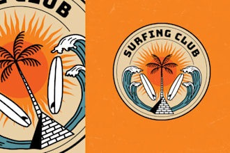 do surfing club summer badge logo