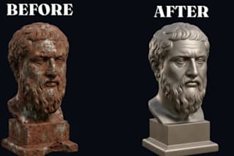 3d scan cleanup fix mesh stl files repair 3d head and face for 3d printing