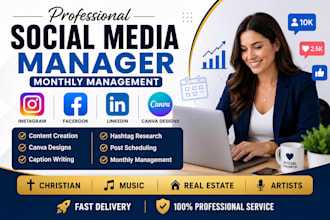 be your social media manager for christian music real estate and artist brand