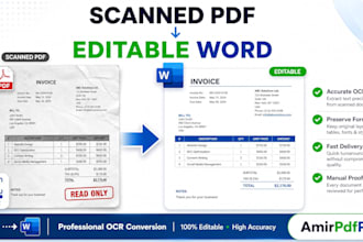 manually convert scanned PDF to editable word with ocr