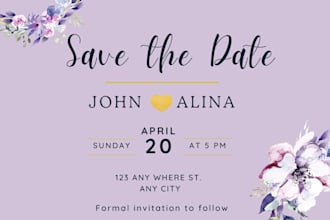 create elegant wedding invitation and save the date canva template