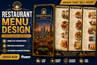 design a professional restaurant menu, cafe menu and menu flyer