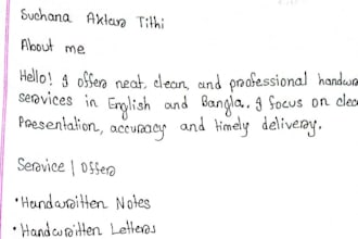 provide neat handwritten notes, letters and cards
