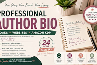 create a compelling author bio for books, websites, and amazon KDP