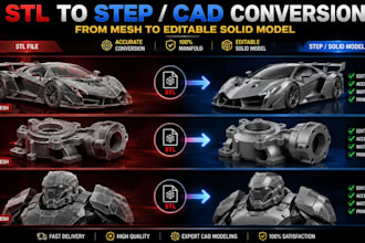 fix edit modify stl file repair, convert stl to step, edit mesh 3mf 3d printing