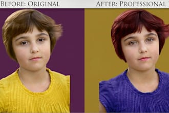 do professional high end photo editing and skin and hair retouching