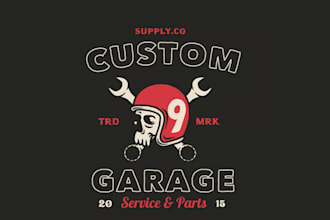 do vintage garage motorcycle club logo badge