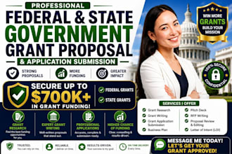 write federal and state government grant proposal and application submission