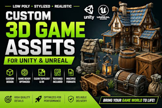 create low poly and stylized 3d game assets for unity and unreal