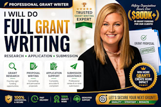 do grant writing, grant research, grant application and submission