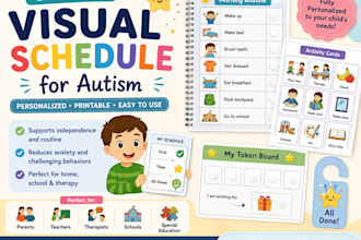 create a custom visual schedule for children with autism