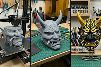 3d print and paint custom cosplay mask, helmet wearable