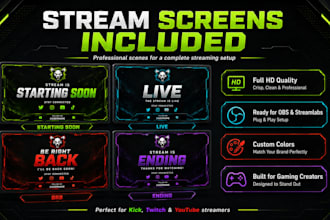 design a professional stream overlay for kick twitch and youtube
