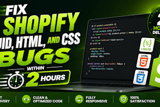 fix shopify bugs, liquid errors and customize your shopify store