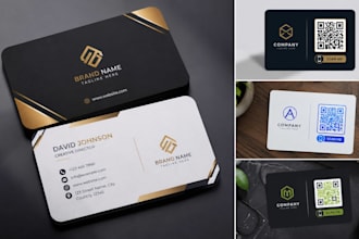 do professional business card design, professional qr code generator with logo