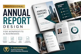 design a professional annual report for nonprofits and businesses