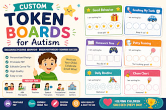 design custom token boards for children with autism
