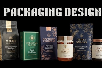 design food packaging, product label and packaging artwork