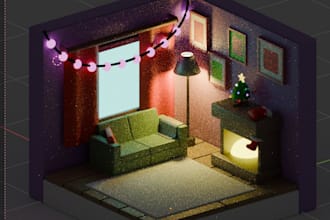 create low poly 3d models and scenes in blender
