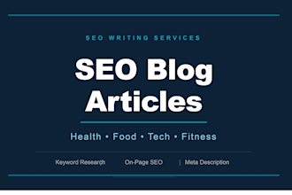 write SEO blog articles for health, food and tech topics