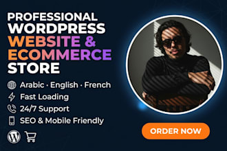 build a professional woocommerce store in arabic english or french