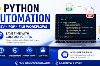 create a python script for CSV PDF or file automation