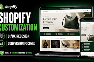 design a conversion focused shopify store customization or theme update