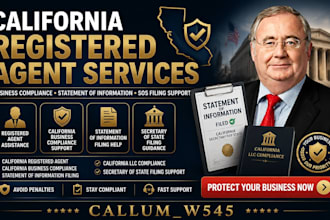 provide california registered agent and business compliance assistance