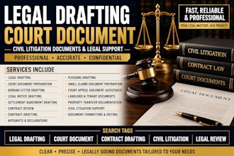 draft court documents legal contracts and civil litigation legal notice document