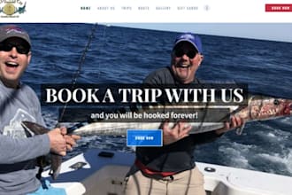 design wix fishing charter website fishing excursion fishing reservation website