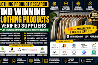 do clothing product research and find vietnam manufacturers suppliers