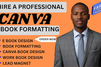 do ebook design, book formatting and canva book formatting