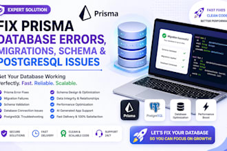 fix prisma database errors, migrations, schema and postgresql issues
