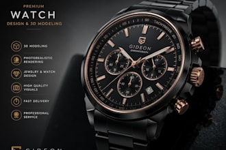 do 3d watch modeling and photorealistic rendering