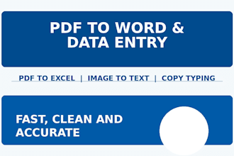 convert PDF to word, excel, image to text and do data entry