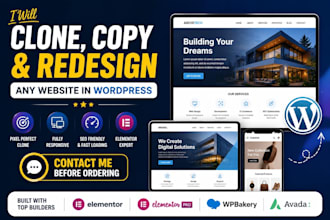 do copy clone redesign wordpress website and landing page