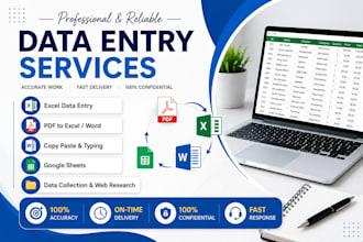 do accurate data entry, copy paste, excel and PDF conversion