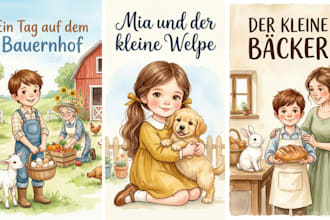 aquarell kinderillustration für kinderbuch geschichtenbuch illustration