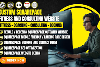 build squarespace fitness and consulting website, rebuild squarespace website