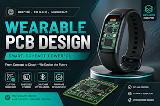 design wearable pcb, iot hardware and embedded firmware