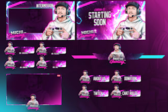 design a professional stream overlay package for twitch