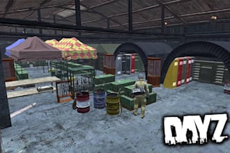 build custom dayz bases,dayz server with factions, traders and boosted loot, map