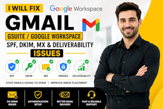 fix google workspace gmail gsuite sdf dkim mx and deliverability issues